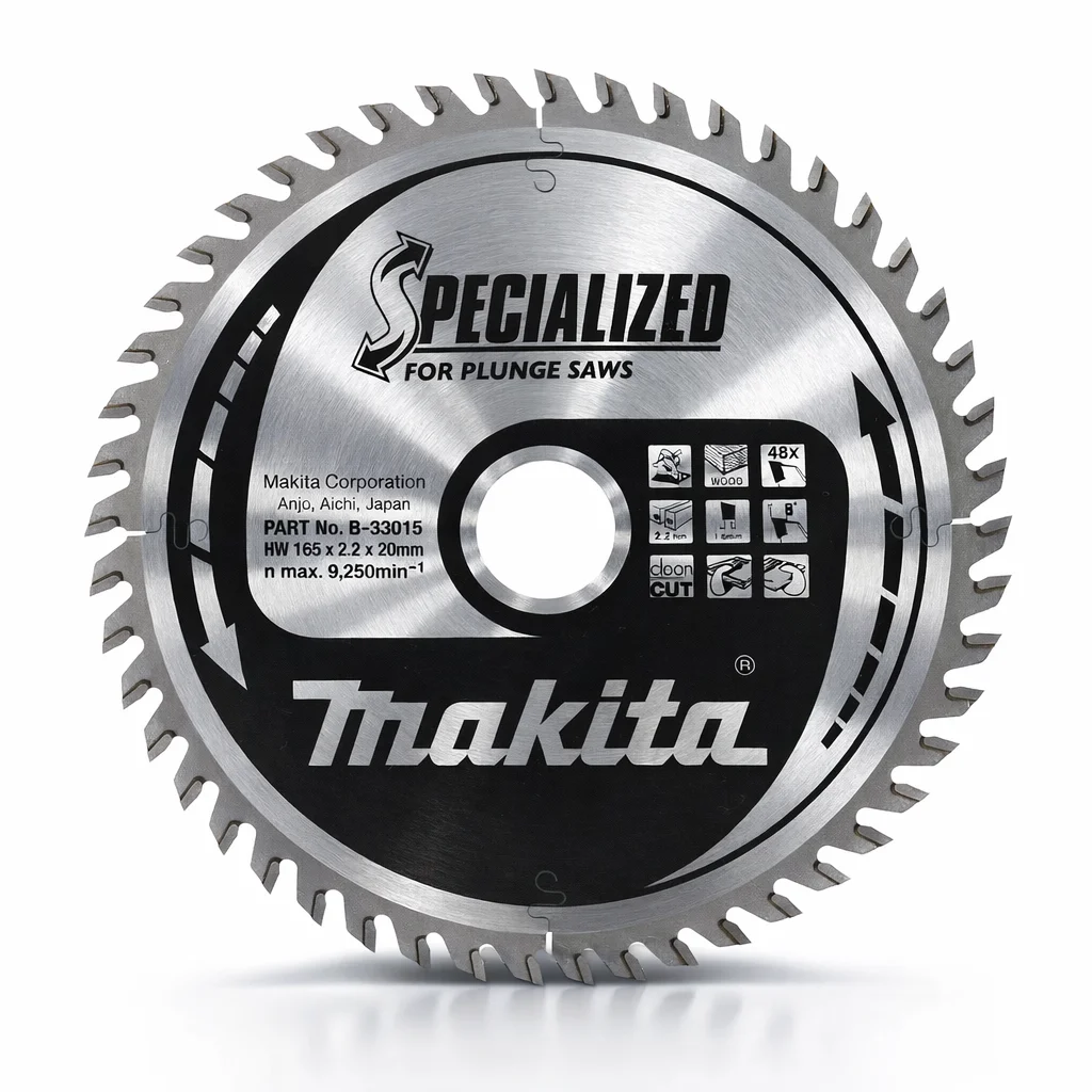 Makita B-07353 165mm 48T TCT Plunge Saw Blade – 20mm Bore